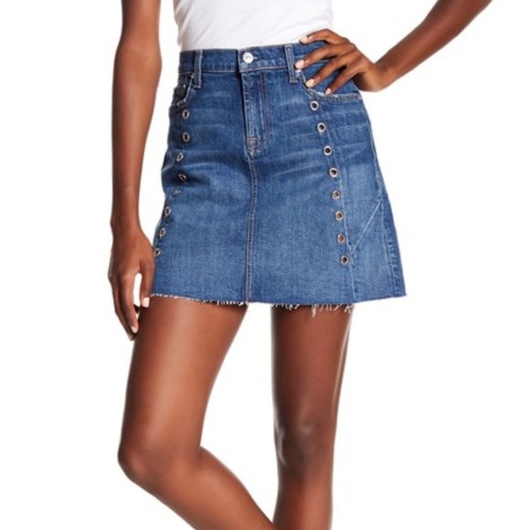 7 For All Mankind Denim Skirt 24 - Picture 3 of 14